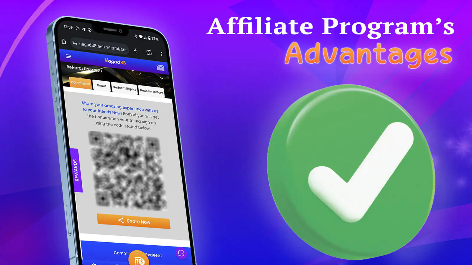 Many advantages of the Nagad88 affiliate program