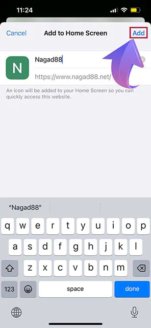 Confirm adding the shortcut to your device's desktop