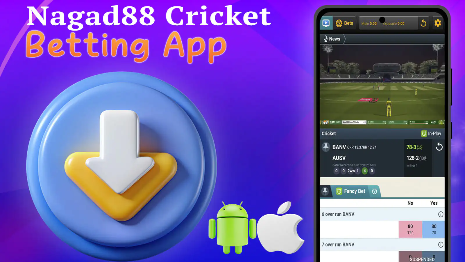Use the Nagad88 app to bet on cricket