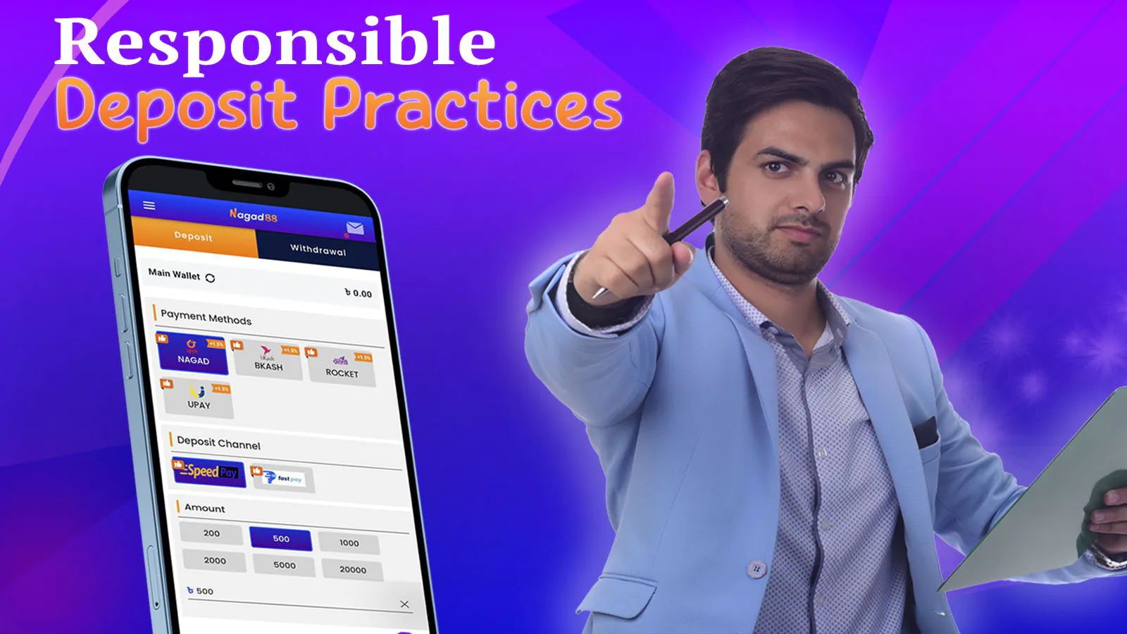 Responsible deposit practices are to protect users' financial interests