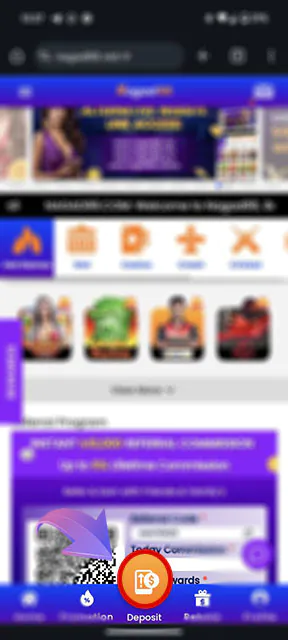 Open the section with deposit, located. in the bottom menu