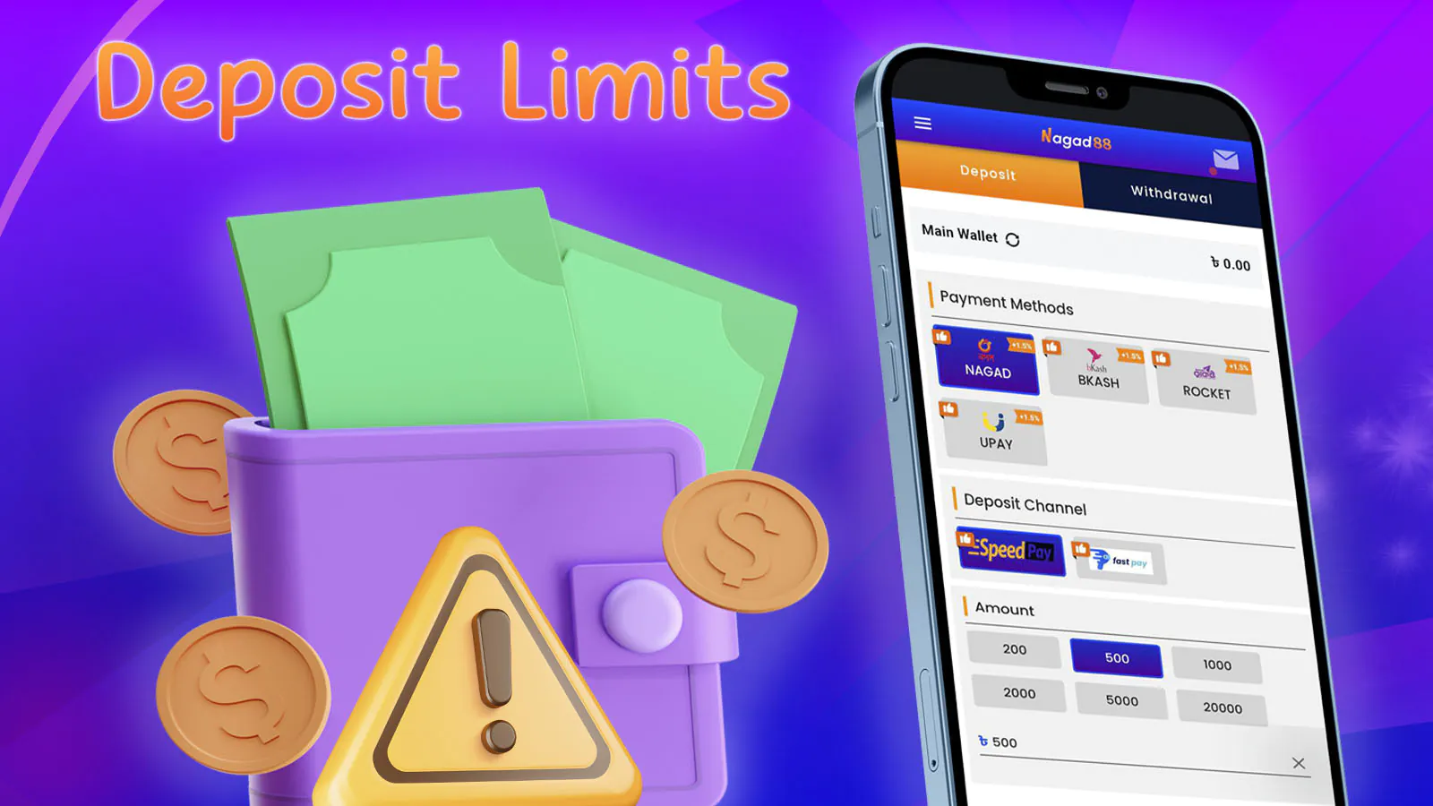 Certain minimum and maximum deposit limits