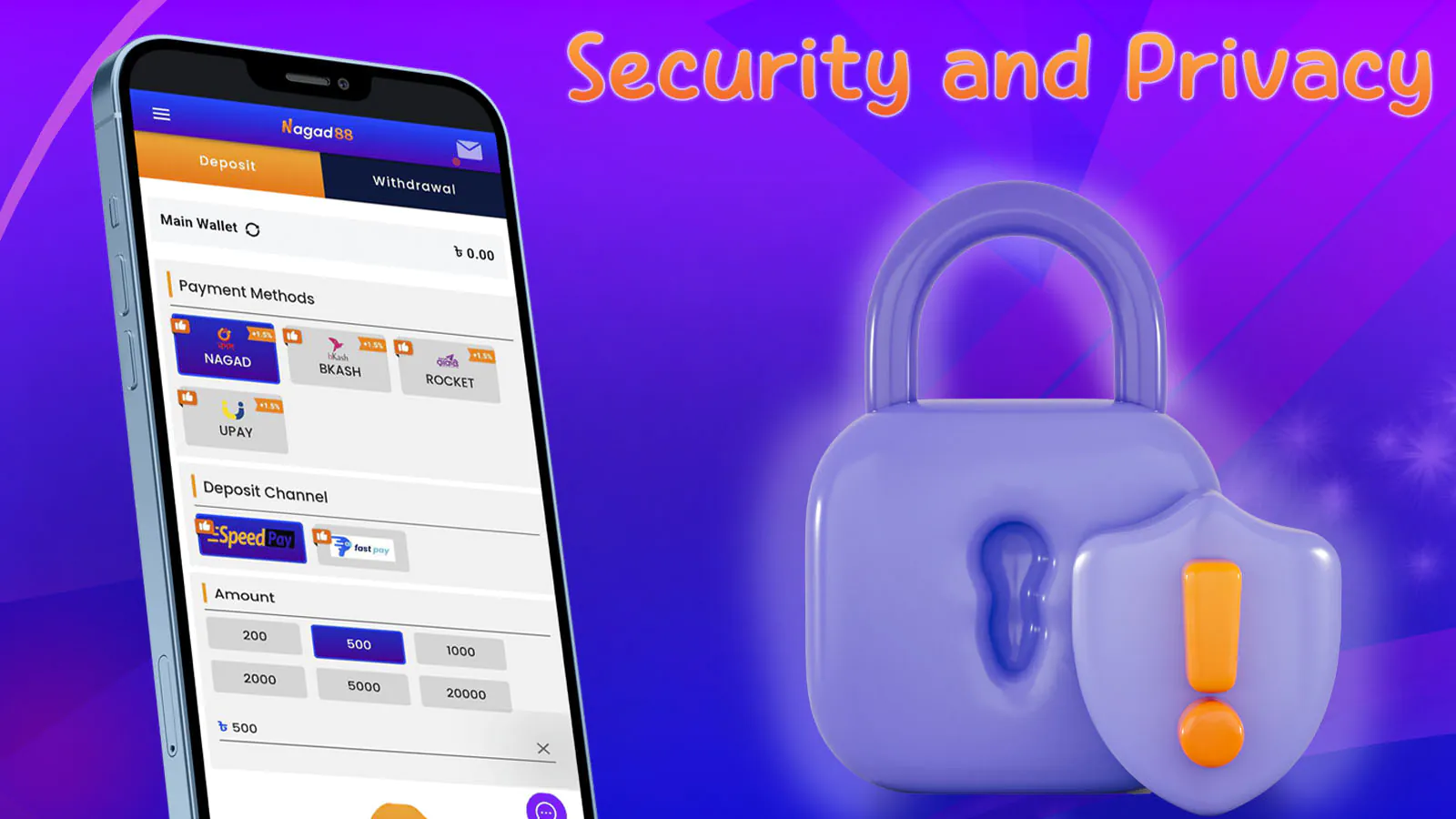 Nagad88 protects the financial information and privacy of its users