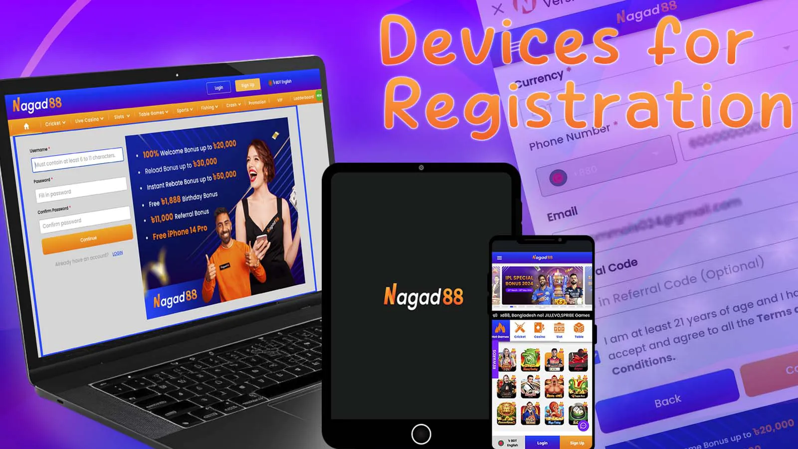 Devices you can use for Nagad88 registration