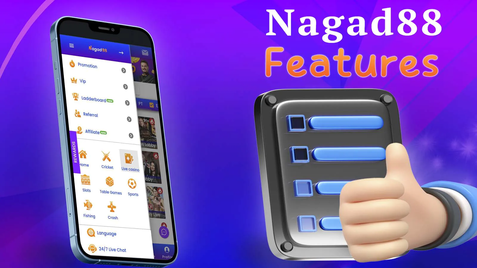When you register with Nagad88, you will have 24 hours and 7 days unlimited access to the following features of the platform