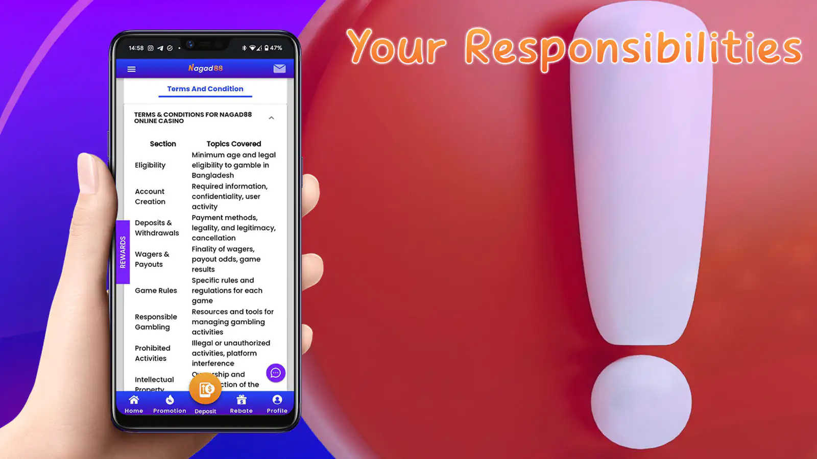 Your responsibility to Nagad88