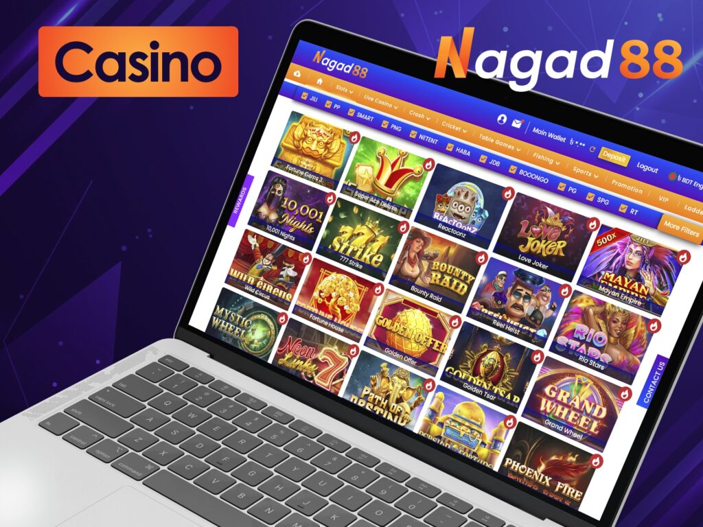 Hundreds of different games from licensed providers at Nagad88 casino