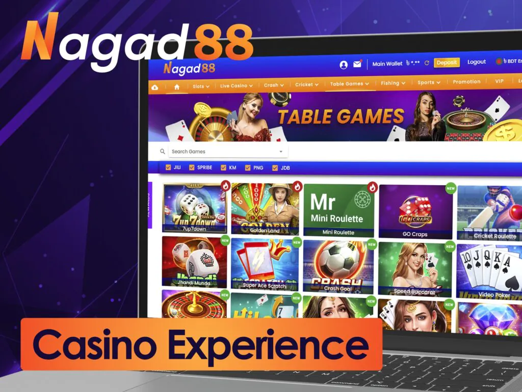 Experience the atmosphere of a real land-based gambling establishment