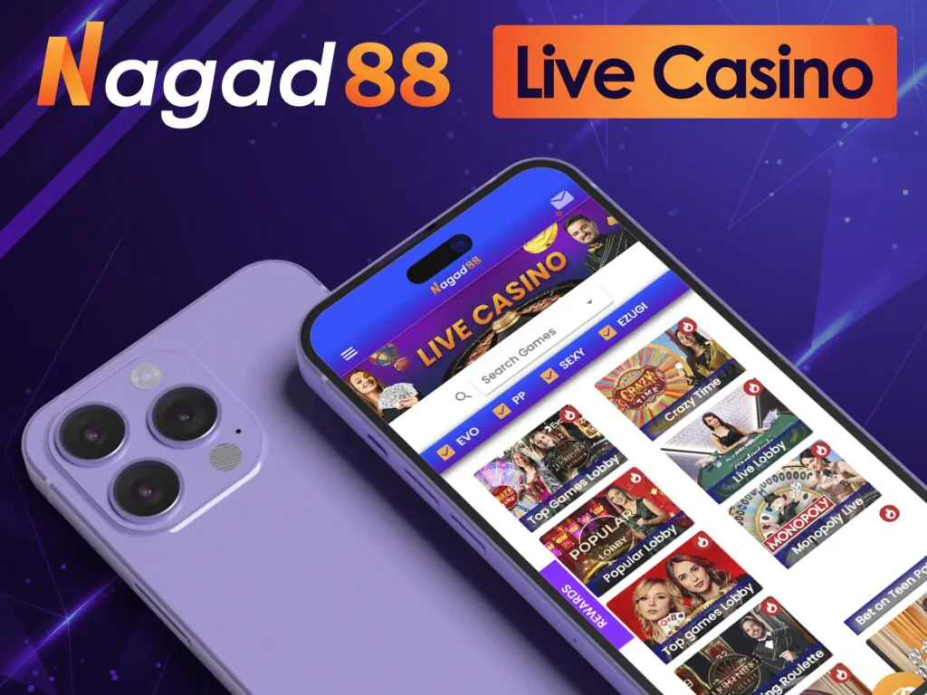 Live games with real dealers in Nagad88 Live Casino section